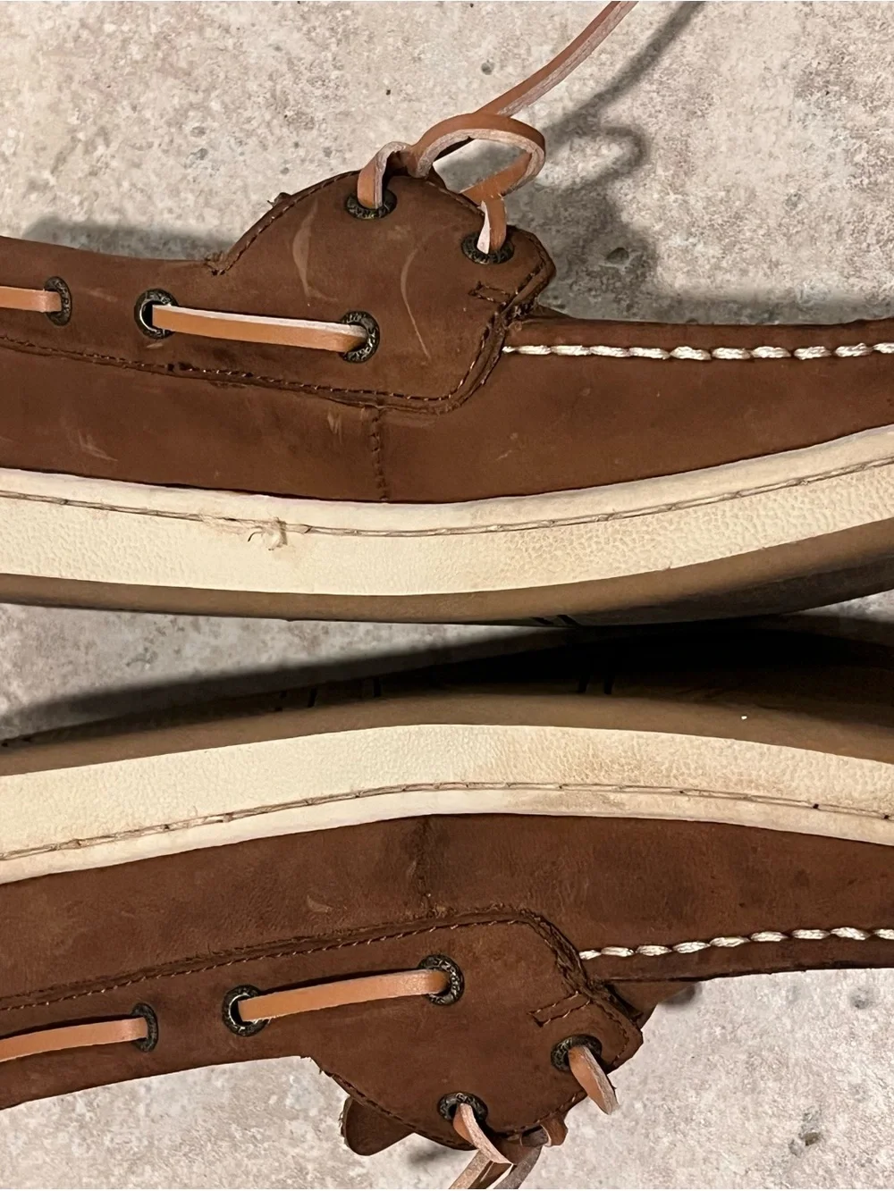 Sperry Cup II Leather Boys Boat Shoes WORN 1X WOW 1.5